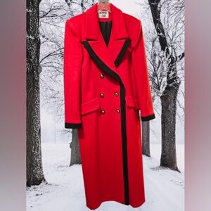 📣Vintage 90s Kasper Military Inspired Double Breast Wool Coat GORGEOUS Size 6